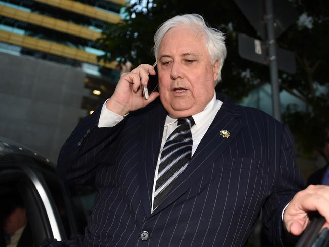 Businessman Clive Palmer leaves the Federal Court in Brisbane, Friday, Sept. 16, 2016. The former federal MP gave evidence under oath about the demise of Queensland Nickel, which was put into liquidation earlier this year. (AAP Image/Dan Peled) NO ARCHIVING