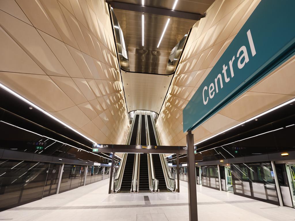 The Sydney Metro platform at Central Station. Picture: Richard Dobson