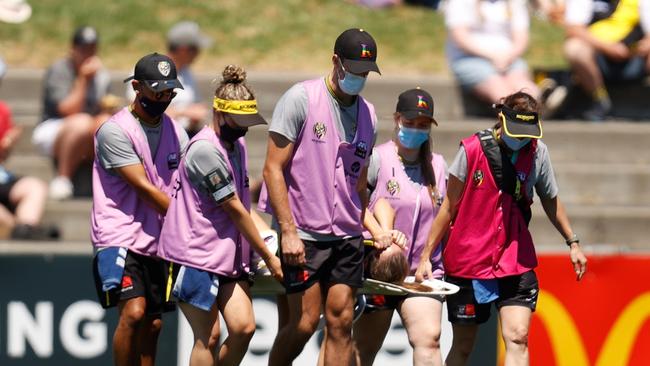 Hannah Burchell is the latest AFLW player to be struck down by a knee injury. Picture: Getty Images