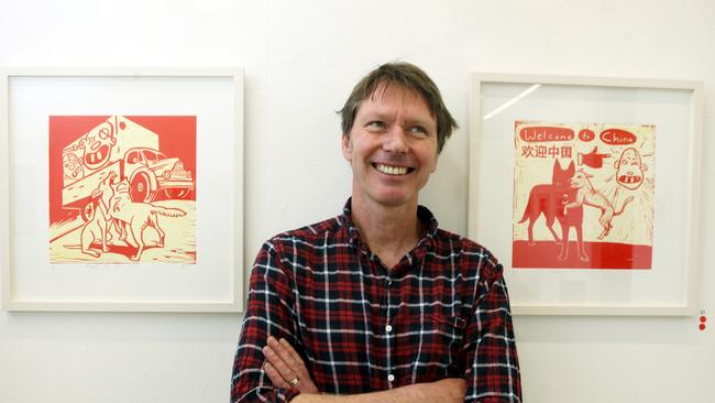 Artist Michael Bell at The Hughes Gallery