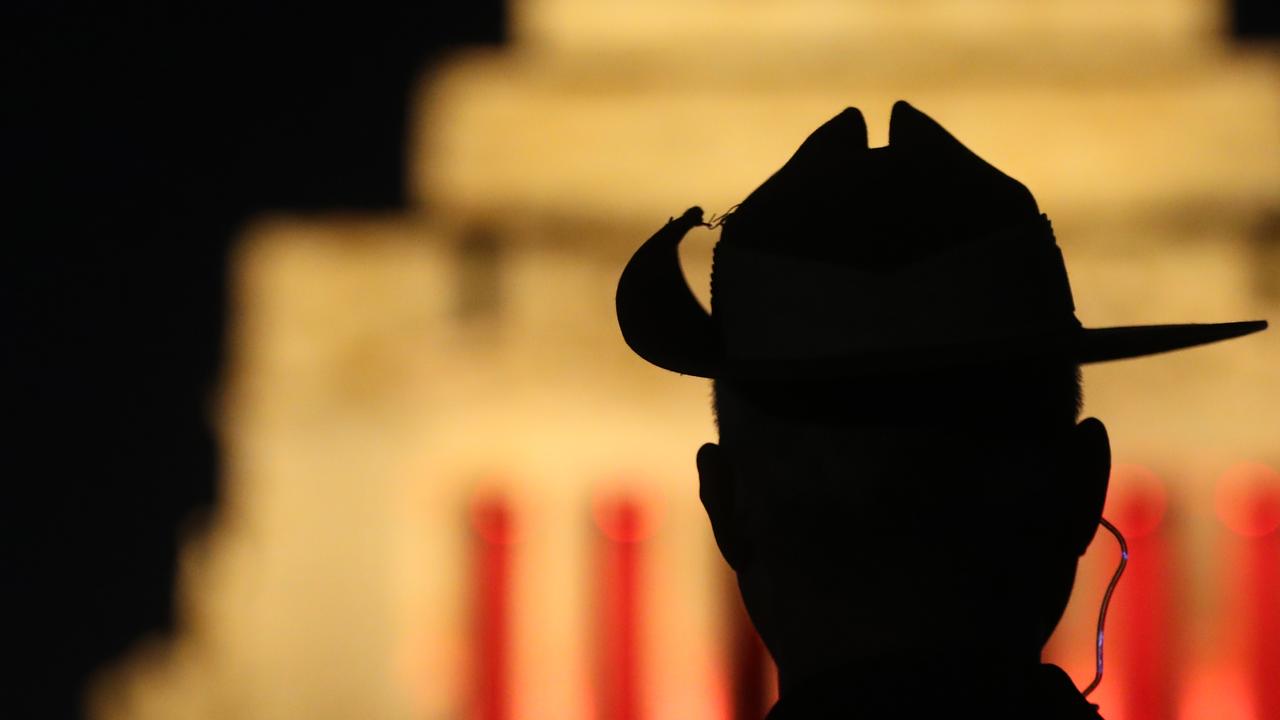 The dawn service on Anzac day at the Shrine of Remembrance in Melbourne. Picture: NCA NewsWire / David Crosling