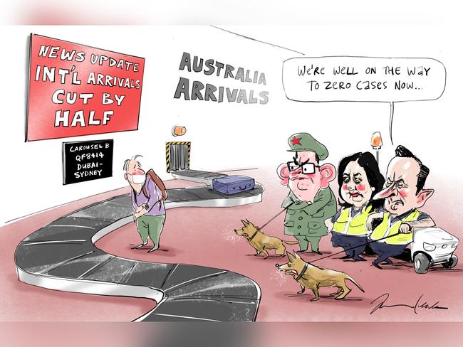 Johannes Leak Commentary cartoon for 05-07-21Version: Commentary Cartoon  (1024x768 - Aspect ratio preserved, Canvas added)COPYRIGHT: The Australian's artists each have different copyright agreements in place regarding re-use of their work in other publications.Please seek advice from the artists themselves or the Managing Editor of The Australian regarding re-use.