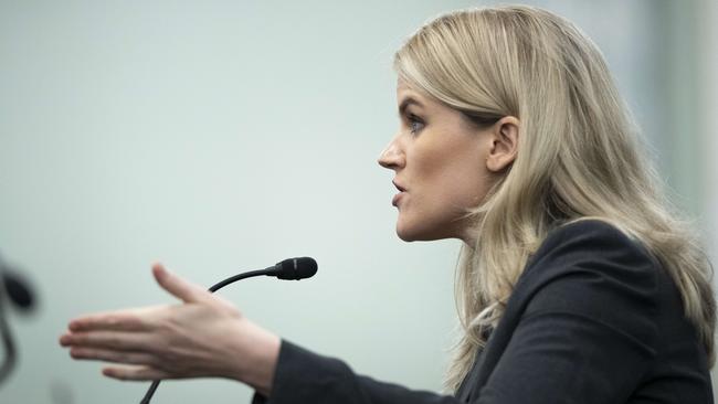 Former Facebook employee Frances Haugen testifies at Capitol Hill in Washington last week. Picture: Getty Images/AFP