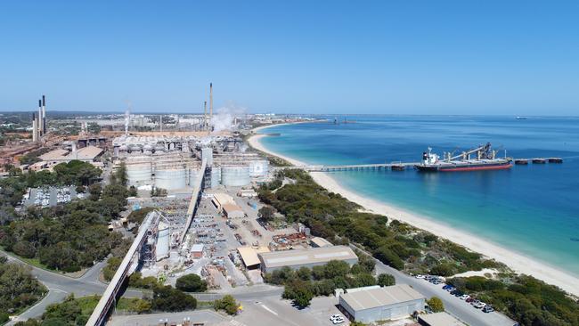 Alcoa Australia's Kwinana alumina refinery in Western Australia.