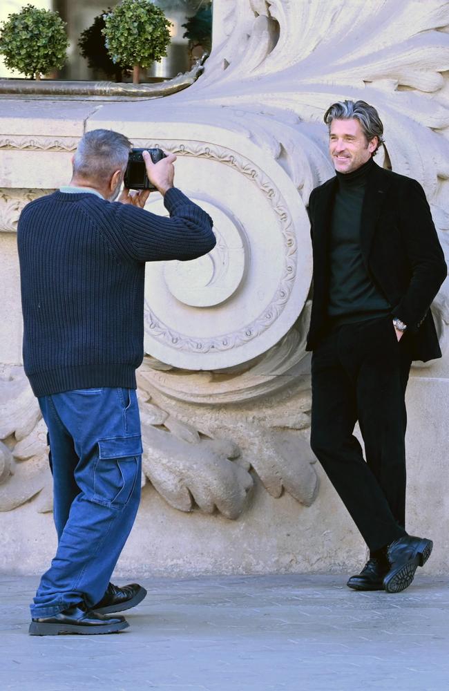 ‘Grey’s Anatomy’ actor Patrick Dempsey was suited up for a photo shoot in Barcelona, Spain. Picture: Splash/Backgrid