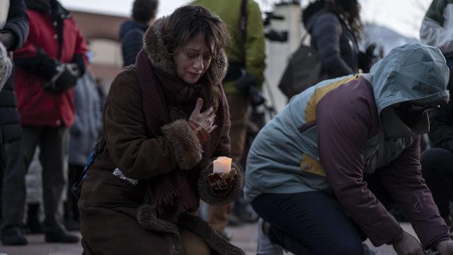 A vigil at the Boulder County Courthouse on Thursday. Picture: AFP