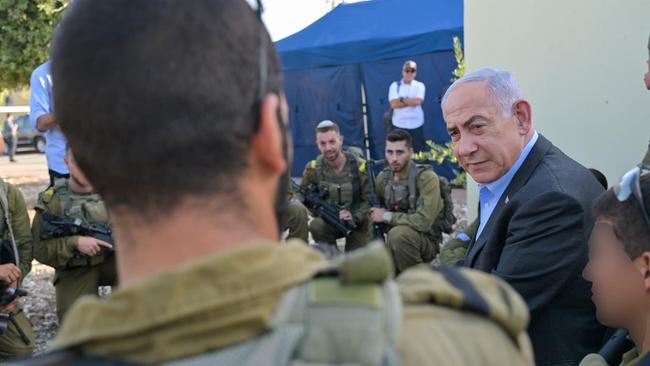 Prime Minister Benjamin Netanyahu visits the Golani training base targeted by a deadly Hezbollah drone strike. Picture: Kobi Gideon/GPO.