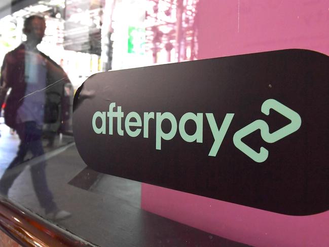 BRISBANE, AUSTRALIA - NewsWire Photos April 23, 2021: Business stock images of Buy now pay later Zip and Afterpay signs on shop fronts in Brisbane.Picture: NCA NewsWire / John Gass