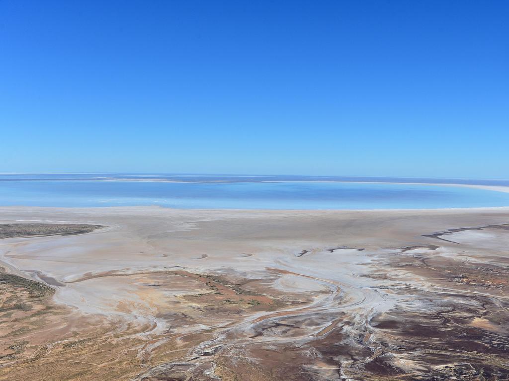 Aerial view of the south end of Lake Eyre (North). Picture: Bianca De Marchi