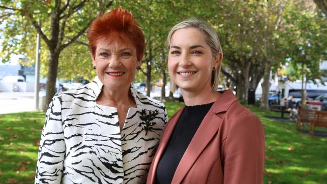 Pauline Hanson and daughter Lee Hanson. Picture: Elise Kaine