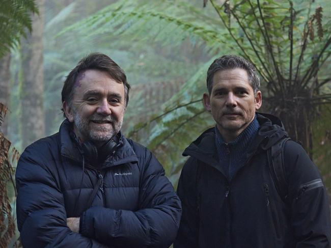 Robert Connolly and Eric Bana on the set of Force of Nature: The Dry 2.