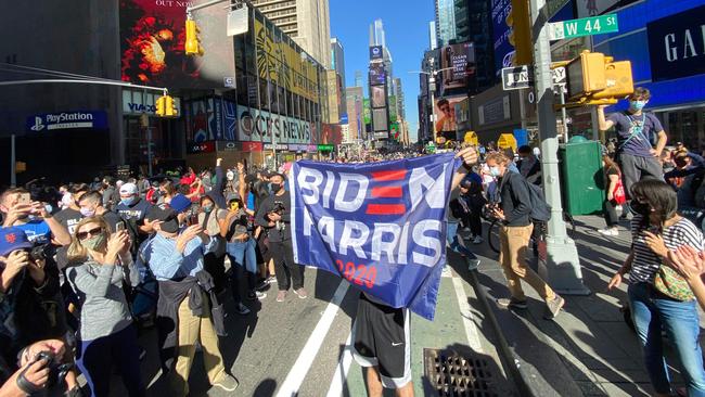 There are wild scenes in the US. Picture: Kena Betancur/AFP