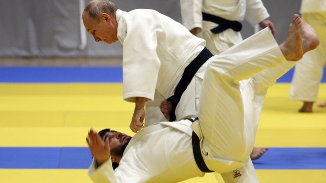 President Putin participates in judo training with the Russian national team. Picture: Mikhail Svetlov/Getty Images