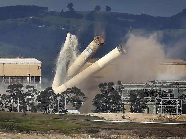 Demolition at the coal-fired Hazelwood Power Station in Victoria earlier this year.