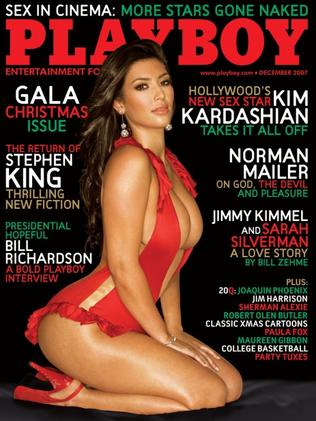 Kim Kardashian on the cover of Playboy magazine, December 2007. Picture: Playboy