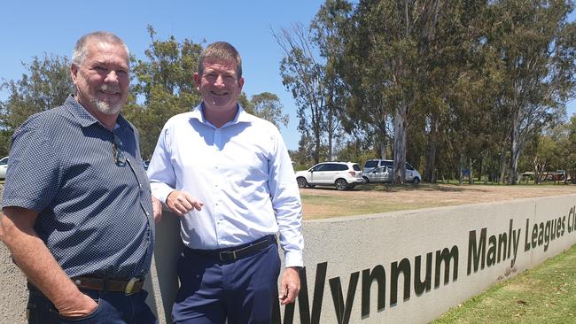 Wynnum Manly Leagues Club chair Bruce Baxter and CEO Craig Thomas.