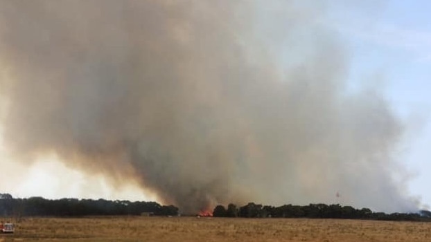 Thick smoke from an out-of-control bushfire on French Island. Picture: Supplied