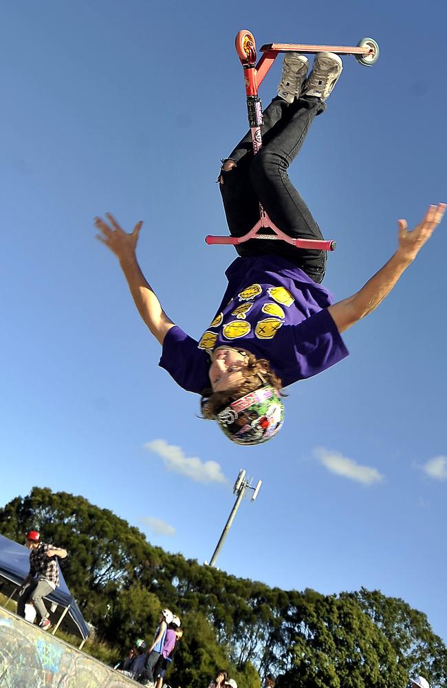 Scooter skills at Kuraby; Makia O'Donnell from Beenleigh