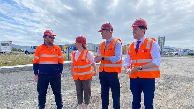 Transport and Infrastruture Michael Ferguson inspects works on the airport interchange project on Thursday, 28 October, 2021.