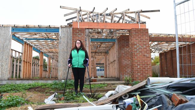 Sue says she has felt hopeless and ignored as her home remains unfinished. Picture: Josie Hayden