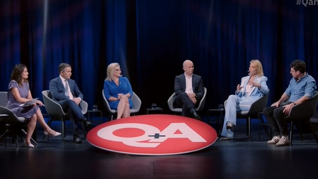 Q+A panellist and former NSW state Liberal treasurer Matt Kean (centre) took aim at the Coalition’s nuclear policy/15. Picture" ABC