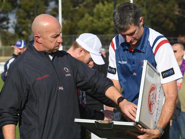 Central coach Roy Laird at the quarter time break. Picture: TRICIA WATKINSON