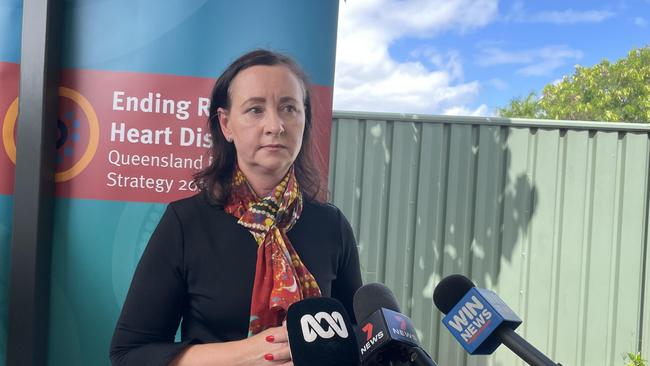 Queensland Health Minister Yvette D’Ath at the launch of a $7.38m strategy to tackle rheumatic heart disease. Picture: Peter Carruthers