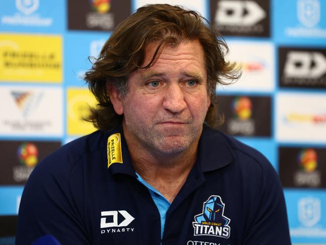 Des Hasler and his new recruit both hail from Sydney’s west. Picture: Chris Hyde/Getty Images