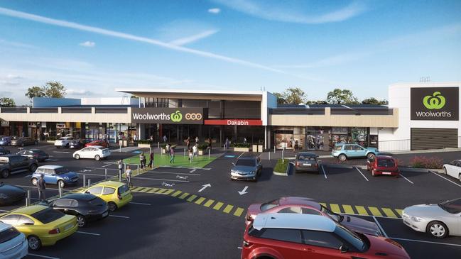 Artists impression of the new Woolworths shopping centre development at Dakabin.