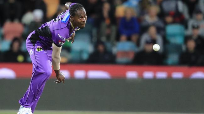 Jofra Archer was a huge drawcard for the Hobart Hurricanes . (AAP Image/Rob Blakers)