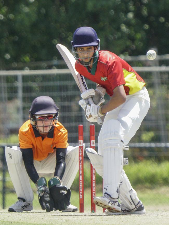 Aahil Maredia batting in the Youth Premier League. Picture: Valeriu Campan