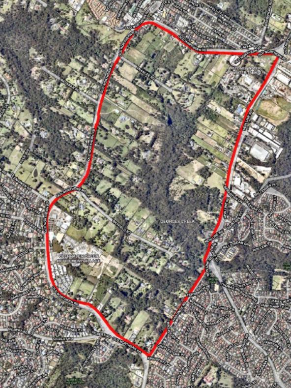 An aerial view of the South Dural development proposal area.