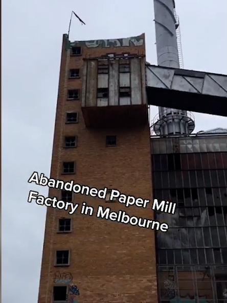 An abandoned papermill seen in one for the viral TikToks. Picture: Supplied