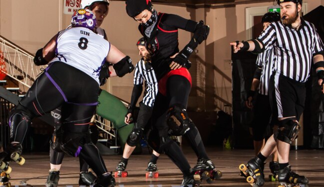 Roller derby jammer Sarah McCarthy is calling for greater awareness around concussion and all sports (Credit: Liam Mitchell Photography)