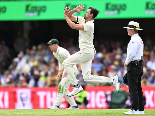 Mitchell Starc finished the innings on 299 Test wickets. Picture: Bradley Kanaris/Getty