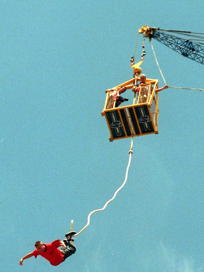 Actor and television personality Nathan Harvey bungee jumped at Magic Kingdom in the 1990s. Picture: Amusement Centre Travel