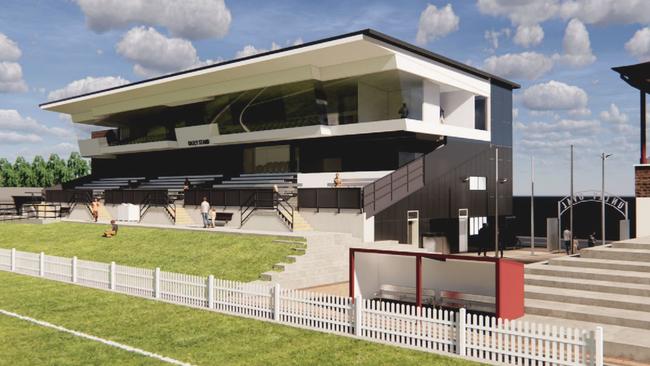 Architectural renders of upgrades to the Oatey Stand at Unley Oval. Picture: Bell Architecture