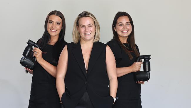 Spraytan.co was chosen as winner of the best spray tan on the Gold Coast. Left to right, Stevie McDonald, (technician), Hayley Coleman (owner) and Dana Rowles (technician). Picture Glenn Hampson