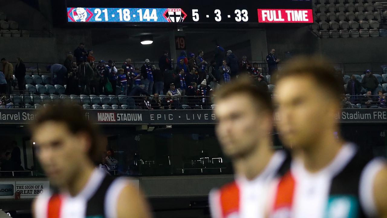 It wasn’t pretty for the Saints on Saturday night. Picture: Michael Willson/AFL Photos