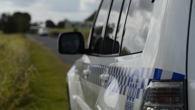 Police have a man under police guard in Tweed Valley Hospital after he allegedly threw objects that smashed police car windows injuring responding officers.