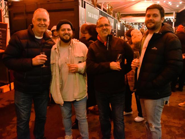 Ian, Jay, Rob and Sam at the Whisky, Wine and Fire Festival 2024 at the Caulfield Racecourse. Picture: Jack Colantuono