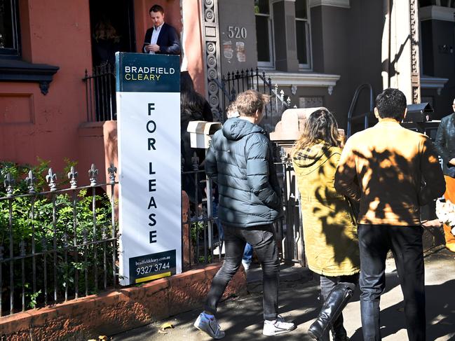 SYDNEY, AUSTRALIA - NewsWire Photos,June 4, 2022: Sydney-siders view properties in Surry Hills for rent as prospective tenants are having difficulties securing rental properties.Crown Street, Surry Hills Picture: NCA NewsWire / Jeremy Piper