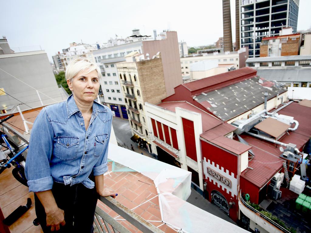 Emilia Garcia and a view of the Sala Apolo from her balcony. Picture: Martin Seras