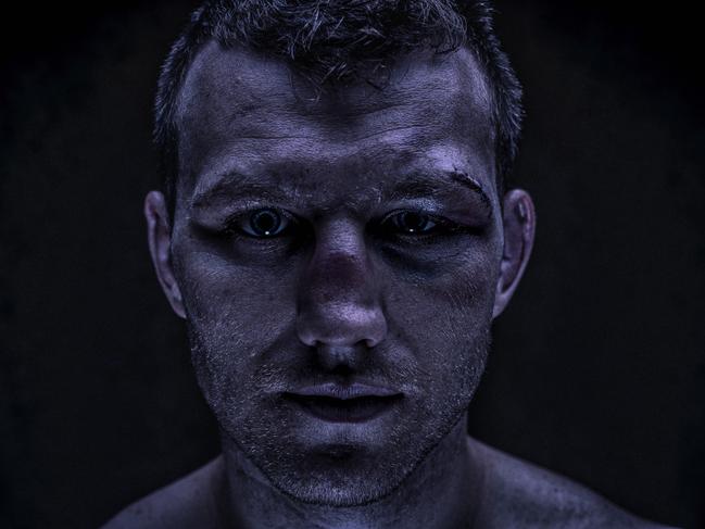 Hunt’s portrait of boxer Jeff Horn, which won the 2020 Brisbane Portrait Prize’s digital award. Picture: Glenn Hunt