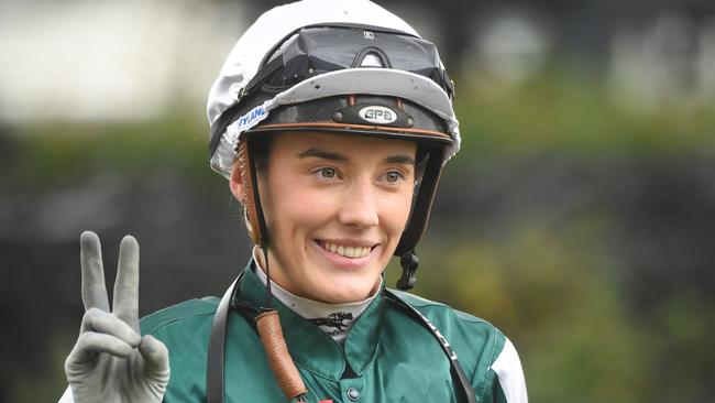 Laura Lafferty after Sigh won the Stableline Sprint at Flemington Racecourse on May 20, 2023 in Flemington, Australia. (Photo by Reg Ryan/Racing Photos via Getty Images)