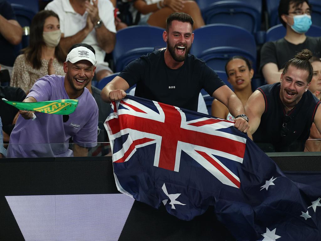 The crowd got into it on Rod Laver Arena. Picture: Getty Images