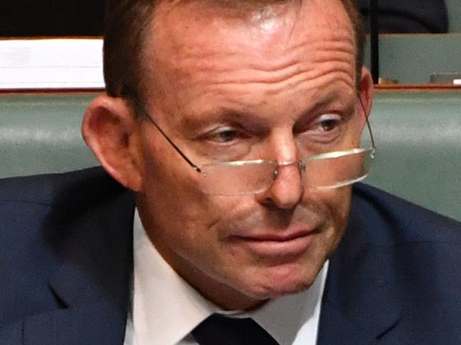 Former prime minister Tony Abbott during Question Time at Parliament House in Canberra, Wednesday, Feb. 8, 2017. (AAP Image/Mick Tsikas) NO ARCHIVING