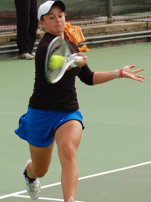 Barty competing in a junior tournament in Mount Gambier.