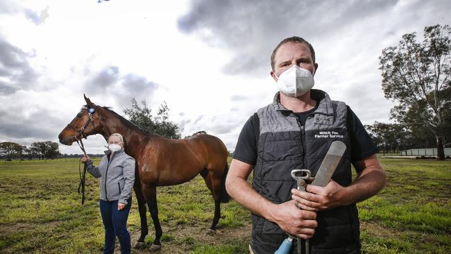 Farrier Mitch Fox living in regional Victoria services both sides of the NSW Victorian border. Picture: David Caird