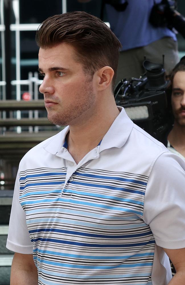 Eric Thomas, formerly known as Gable Tostee, leaves Brisbane Magistrates Court on Wednesday. Picture: Tara Croser.